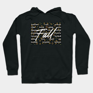 Funny Fall Words Autumn Thanksgiving Fall Graphic Thankful Hoodie